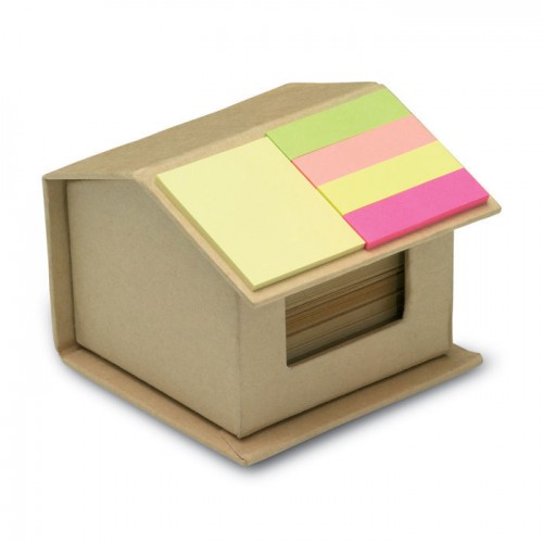 Memo/sticky notes pad recycled in Brown