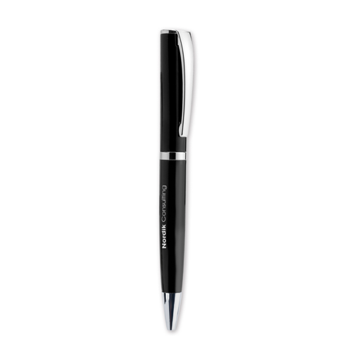 Metal Ball Pen In Round Box in black
