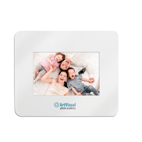 Mouse pad with picture insert in white