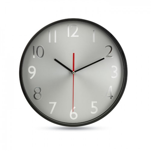 Wall clock w silver background in 