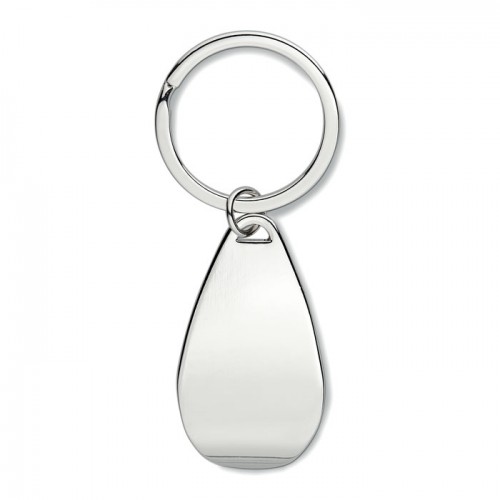 Bottle opener key ring in shiny-silver