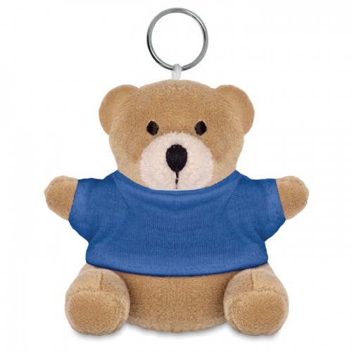 Teddy bear key ring in white