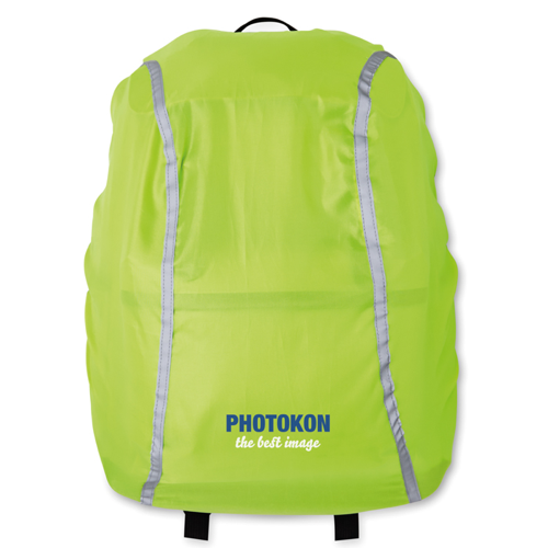 Foldable backpack cover in neon-green