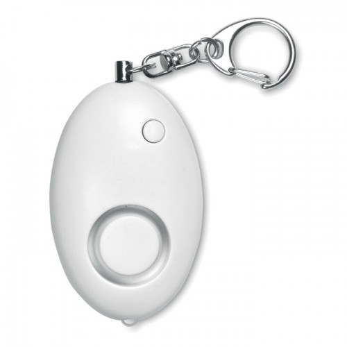 Personal alarm with keyring in white