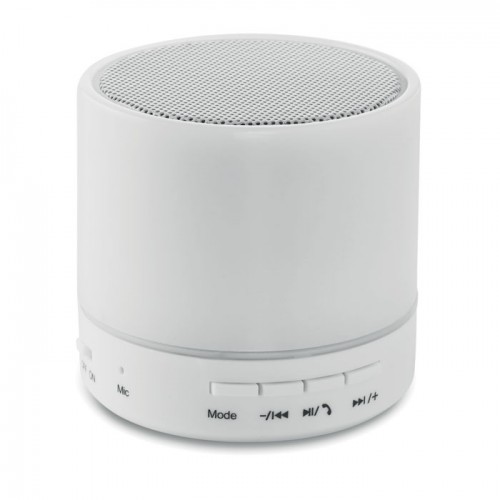 Round wireless speaker LED in White