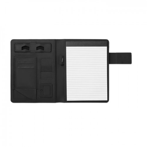 A5 folder with power bank in Black