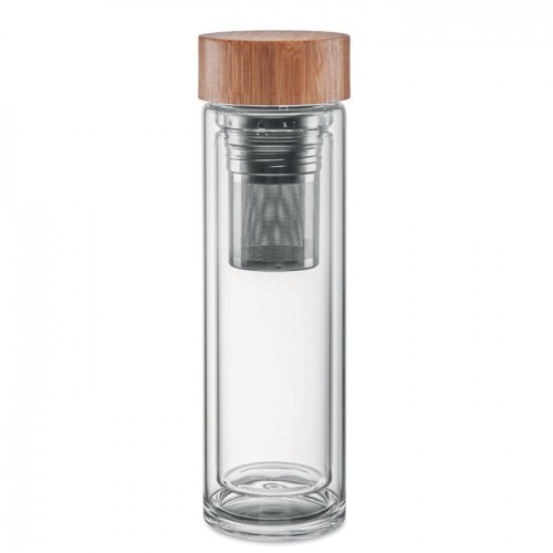 Double wall glass bottle 400ml