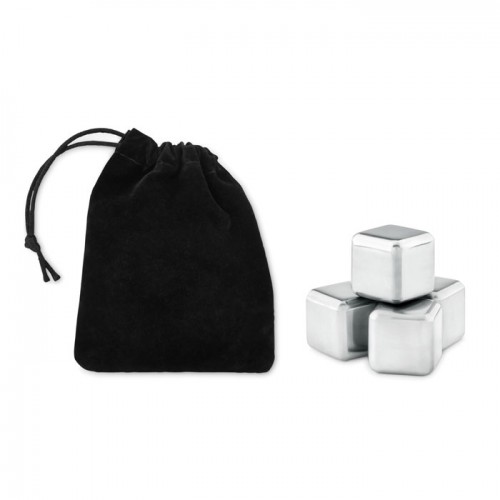 ICY - Set of 4 SS ice cubes in pouch in 