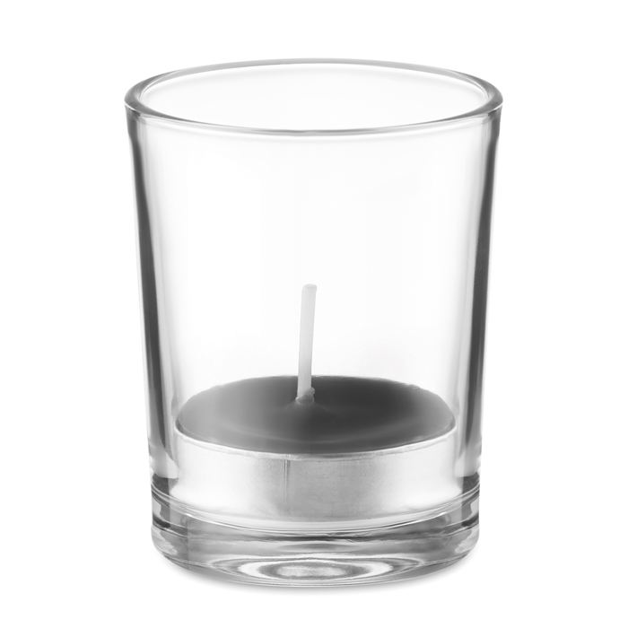 Transparent glass holder candle