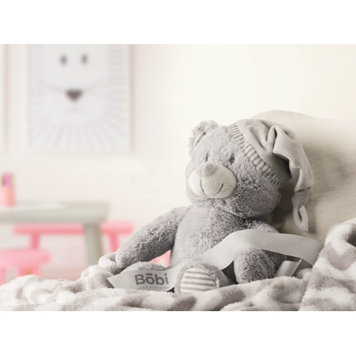 Large teddy bear with blanket