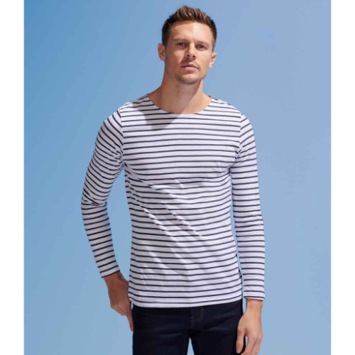 SOL'S Marine Long Sleeve Striped T-Shirt