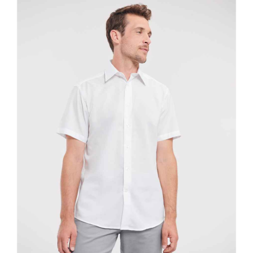 Russell Collection Short Sleeve Tailored Oxford Shirt