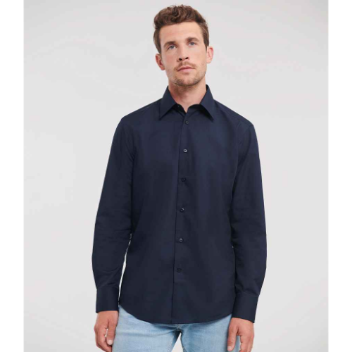 Russell Collection Long Sleeve Tailored Poplin Shirt