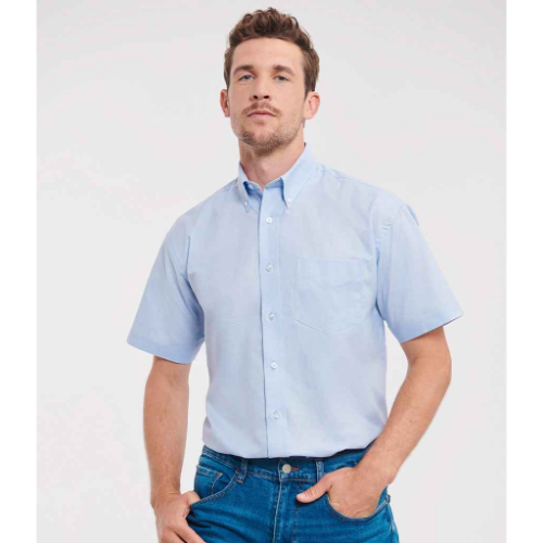 Russell Collection Short Sleeve Easy Care Oxford Shirt