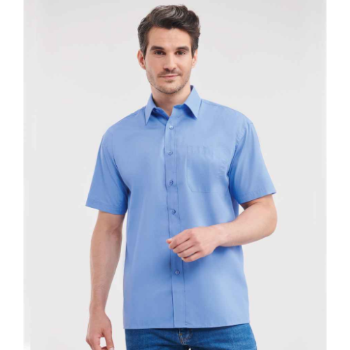 Russell Collection Short Sleeve Easy Care Poplin Shirt