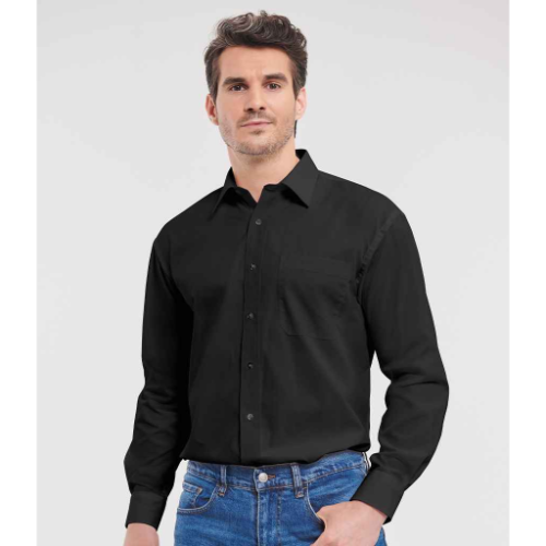 Russell Collection Long Sleeve Easy Care Cotton Poplin Shirt