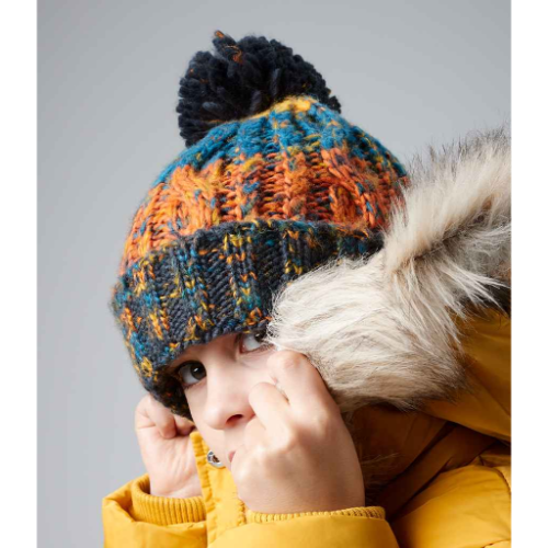 Beechfield Junior Corkscrew Pom Pom Beanie