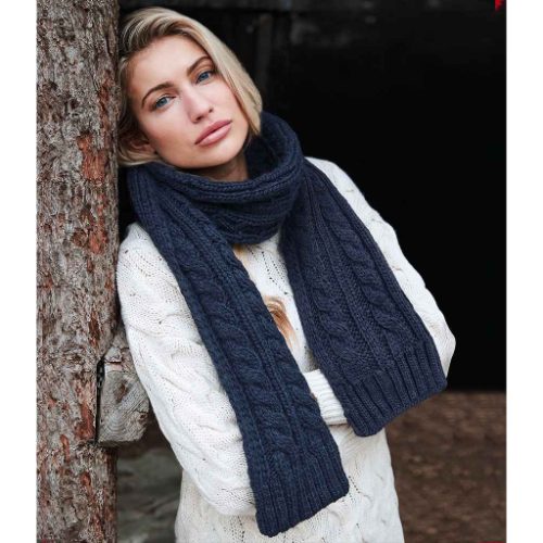 Beechfield Cable Knit Melange Scarf