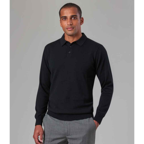 Brook Taverner Casper Knitted Long Sleeve Polo Shirt