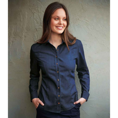 Brook Taverner Ladies Banff Long Sleeve Chambray Shirt