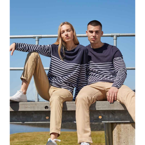 Front Row Unisex Long Sleeve Breton Striped T-Shirt