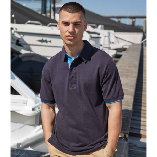 Front Row Contrast Cotton Piqué Polo Shirt