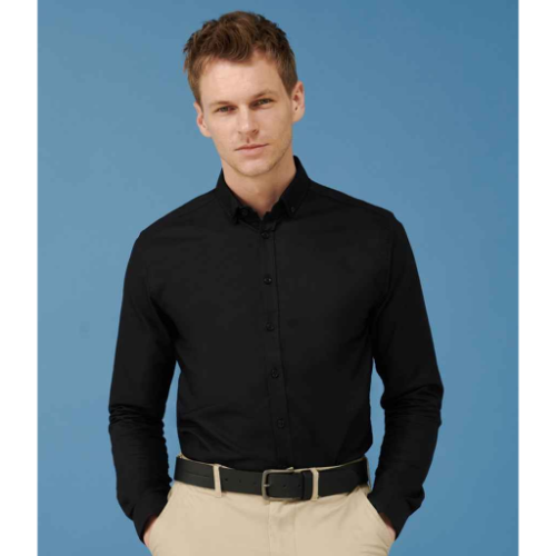 Henbury Modern Long Sleeve Slim Fit Oxford Shirt