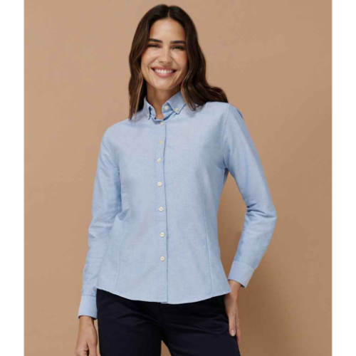 Henbury Ladies Modern Long Sleeve Regular Fit Oxford Shirt