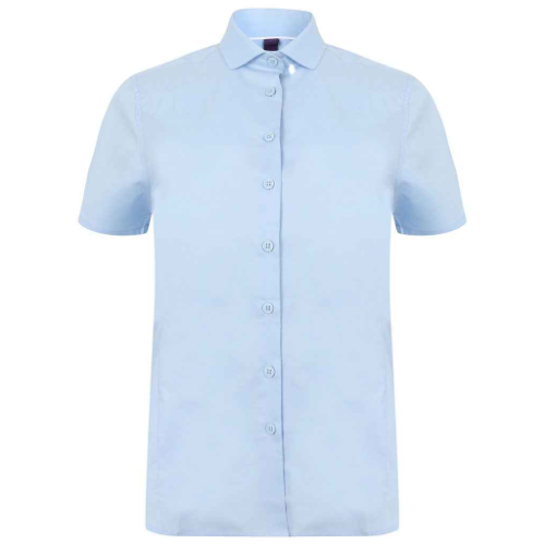 Henbury Ladies Short Sleeve Stretch Poplin Shirt