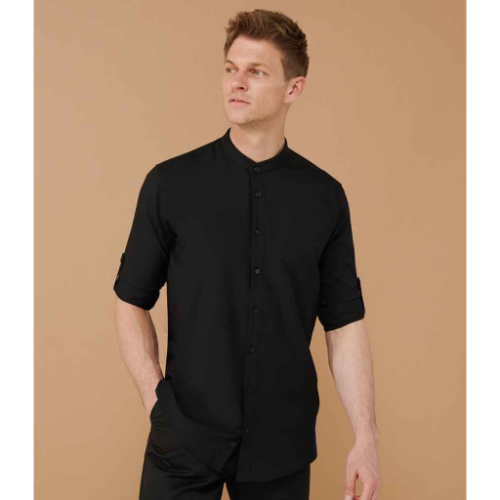 Henbury Mandarin Roll Sleeve Anti-Bac Wicking Shirt