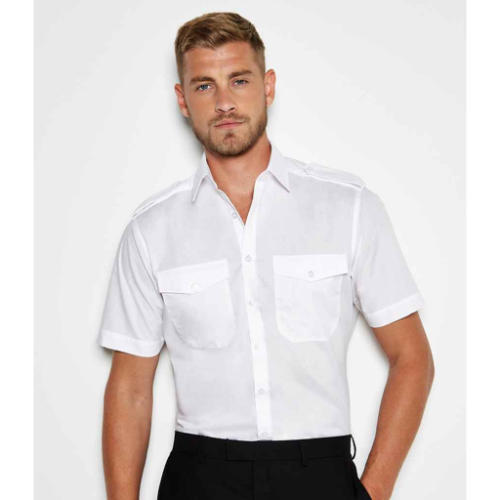 Kustom Kit Short Sleeve Tailored Pilot Shirt