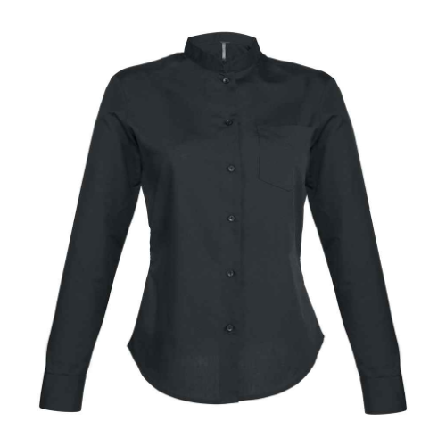 Kariban Ladies Long Sleeve Mandarin Collar Shirt