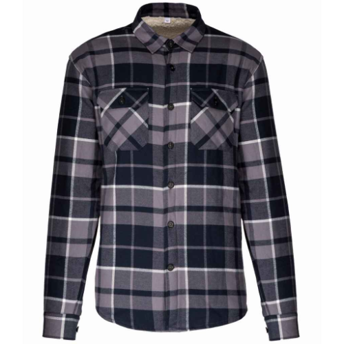 Kariban Sherpa Lined Checked Shirt Jacket