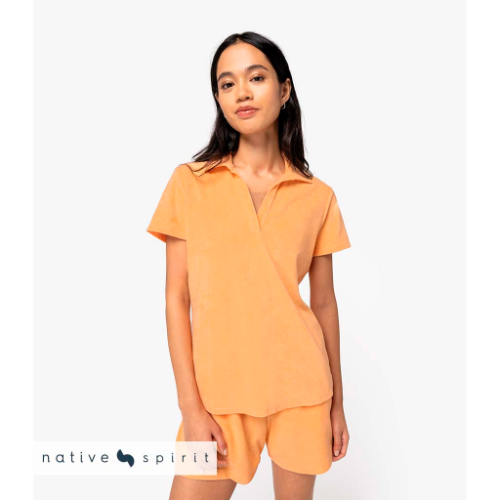 Native Spirit Ladies Terry Towel Polo Shirt