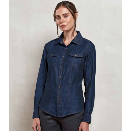 Premier Ladies Jeans Stitch Denim Shirt