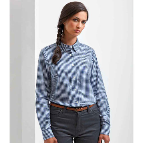 Premier Ladies Maxton Check Long Sleeve Shirt