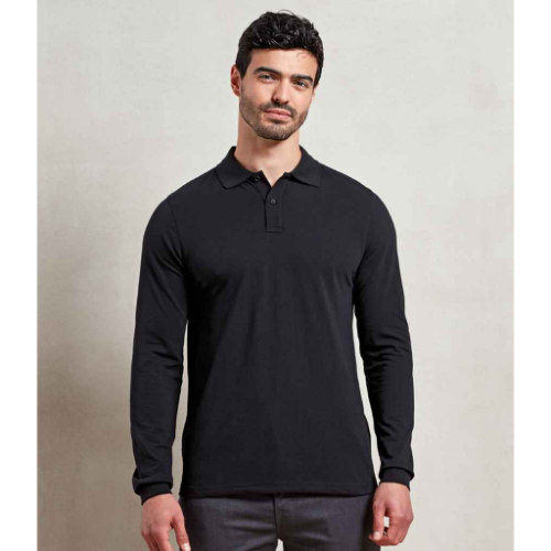 Premier Essential Unisex Long Sleeve Polo Shirt