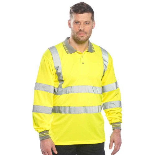 Portwest Hi-Vis Long Sleeve Polo Shirt