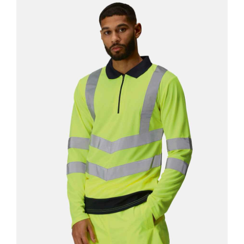 Regatta High Visibility Pro Long Sleeve Polo Shirt