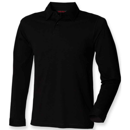 SF Men Long Sleeve Stretch Polo Shirt