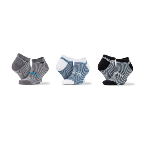 Spiro 3 Pack Mixed Stripe Sneaker Socks