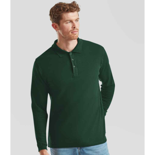 Fruit Of The Loom Premium Long Sleeve Cotton Piqué Polo Shirt