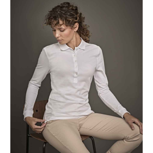 Tee Jays Ladies Luxury Stretch Long Sleeve Polo Shirt