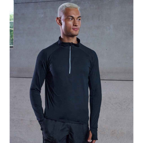 Tombo Long Sleeve Zip Neck Performance Top