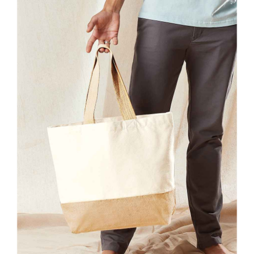 Westford Mill Jute Base Canvas Tote Bag