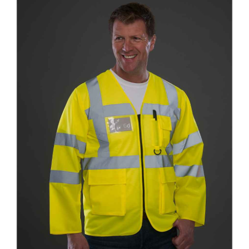 Yoko Hi-Vis Executive Long Sleeve Waistcoat