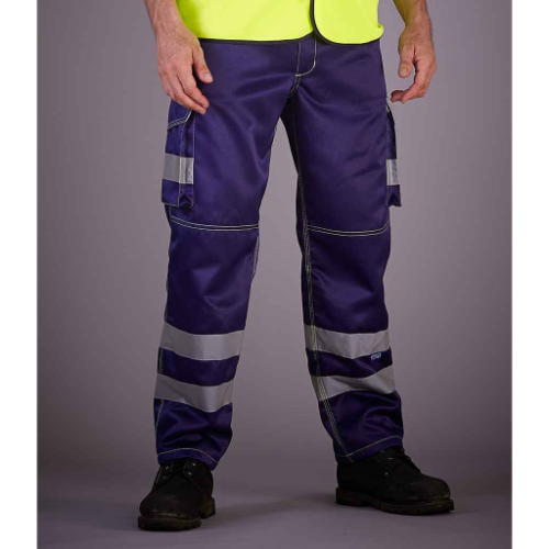 Yoko Hi-Vis Cargo Trousers With Knee Pad Pockets