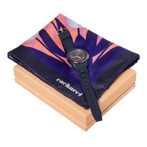 Set Cacharel Navy (watch & Scarf)