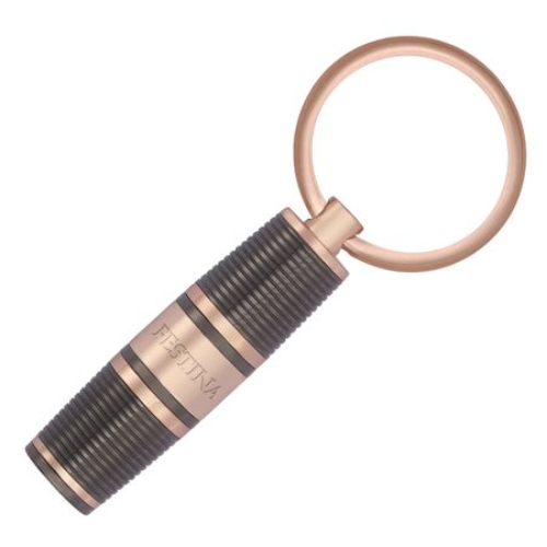 Key Ring Bold Stripe Gun & Rosegold