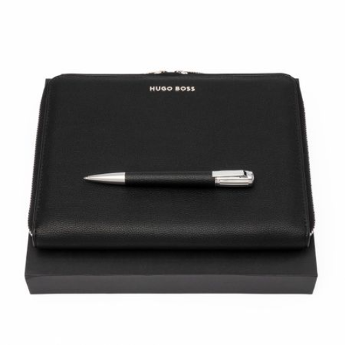 Set Iconic Pebbled Black (ballpoint Pen & Conference Folder A5)